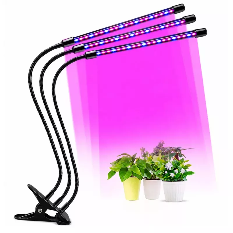 LEAN LED-lamp voor het kweken en verlichten van planten, driedubbele modules, clip