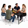 LEAN campingmeubelset opvouwbare tafel 4 krukjes zwart koffer