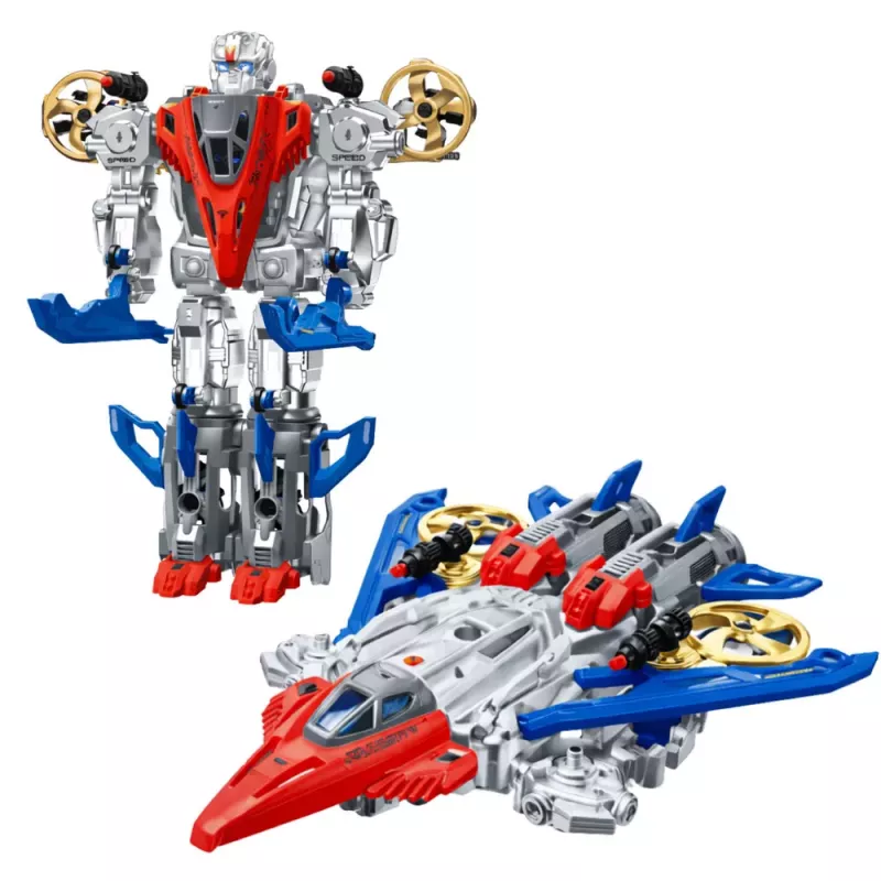 LEAN TOYS robot fighter combat 2 in 1 lichten geluiden rood-blauw 29 stuks