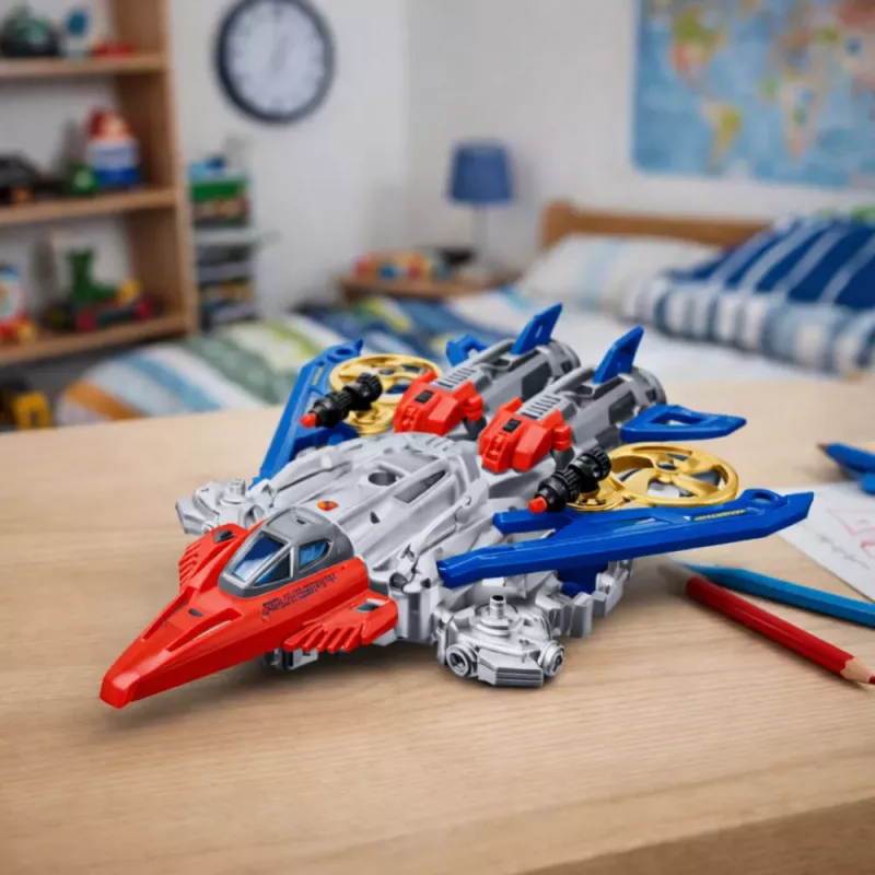 LEAN TOYS robot fighter combat 2 in 1 lichten geluiden rood-blauw 29 stuks