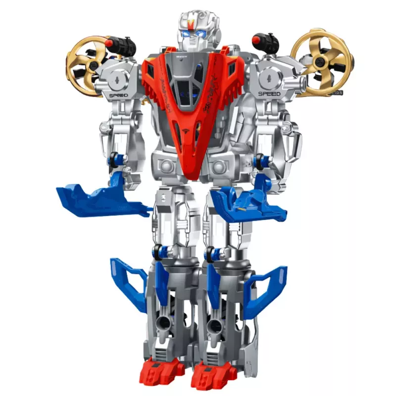 LEAN TOYS robot fighter combat 2 in 1 lichten geluiden rood-blauw 29 stuks