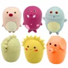 LEAN TOYS educatief badspeelgoed sensorische rubberen figuren pastel 6 stuks