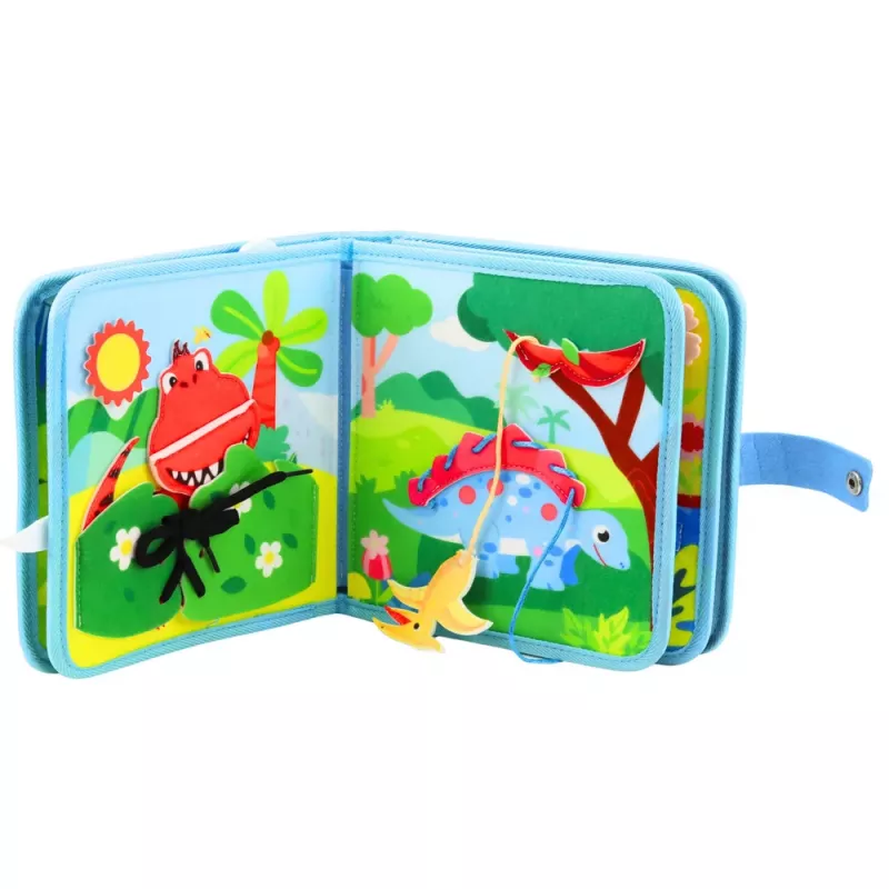 LEAN TOYS 3D vilten sensorisch educatief boek dinosaurussen