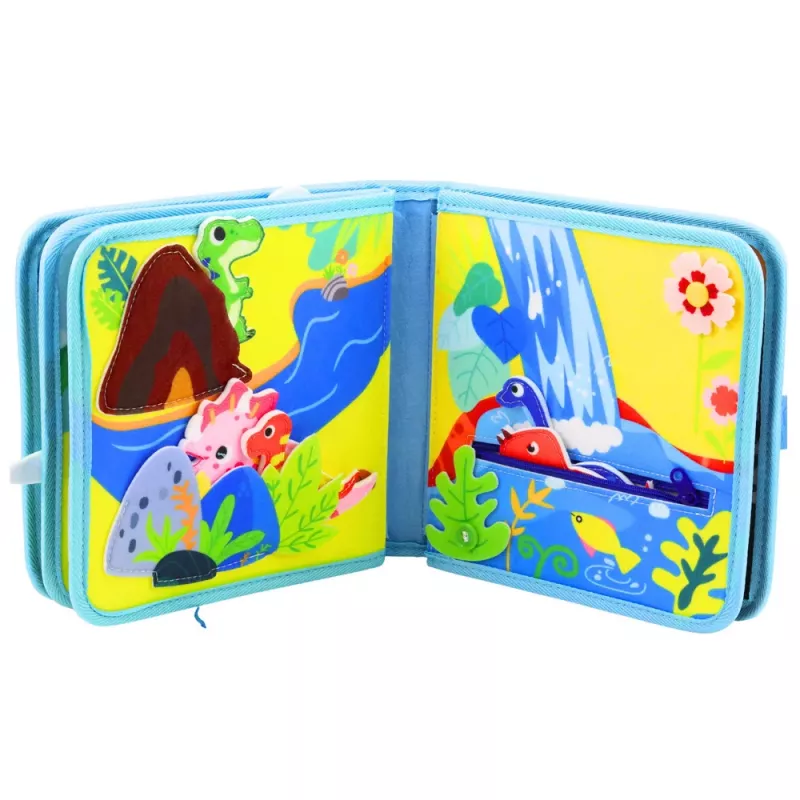 LEAN TOYS 3D vilten sensorisch educatief boek dinosaurussen