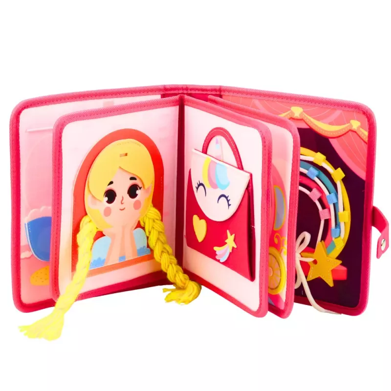 LEAN TOYS 3D vilten prinses roze sensorisch educatief boek