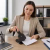 LEAN Handmatige Tweegats Bureaupons van Metaal, 65 Bladen, Zwart