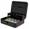 LEAN Metalen Codekist voor Geld, Bankbiljetten, Documenten, Zwart 30x24 cm