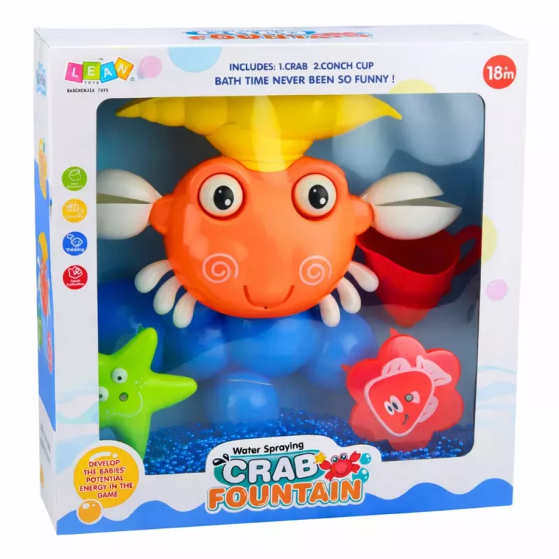 LEAN TOYS Krab Badset Fontein Interactief Speelgoed met Zuignappen