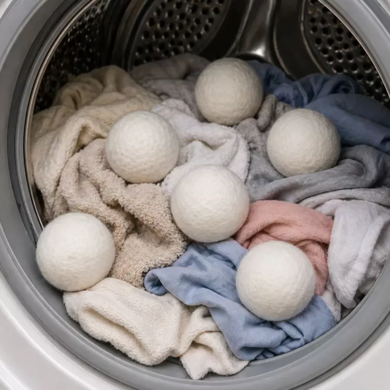 LEAN Natuurlijke Woldroogballen Hypoallergeen Wit 7cm 6st