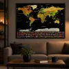 LEAN Wereldkaart Kras Poster voor Reizigers 82 x 59 cm