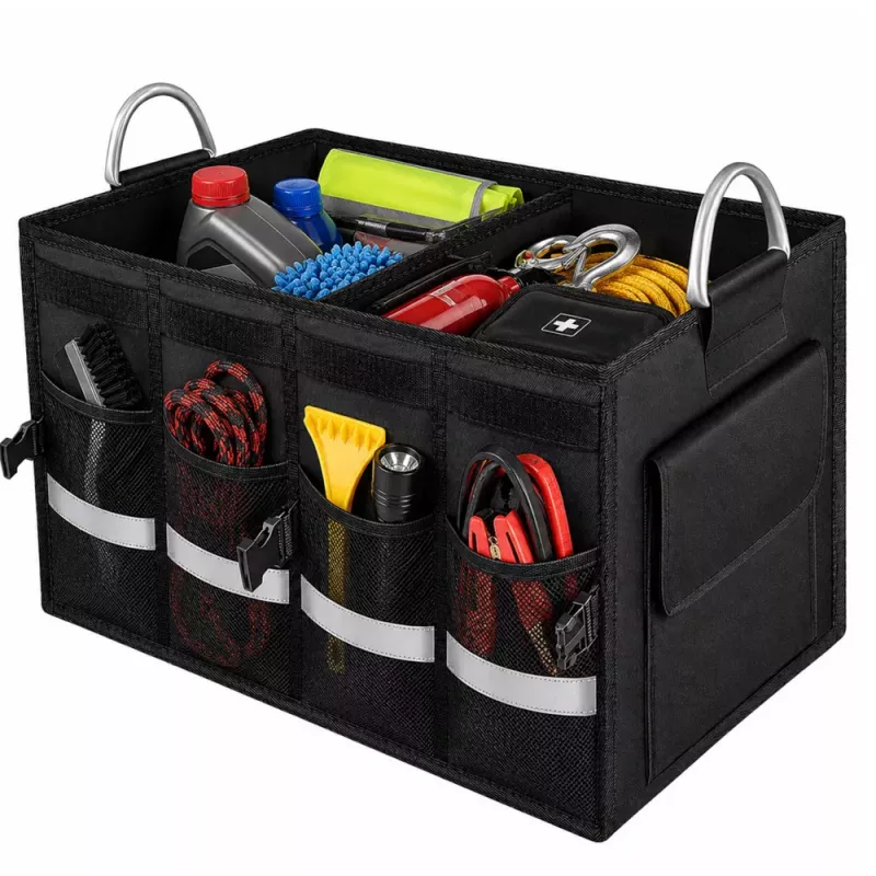 LEAN Grote Opvouwbare Kofferbak Organizer Zwart 50L