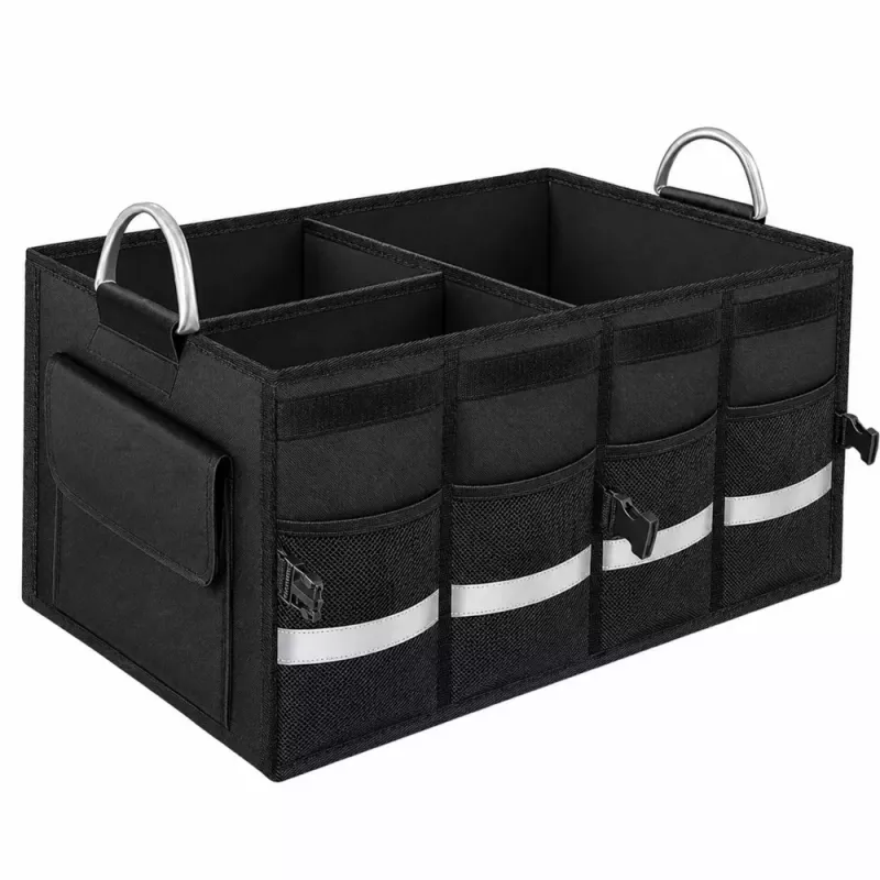 LEAN Grote Opvouwbare Kofferbak Organizer Zwart 50L