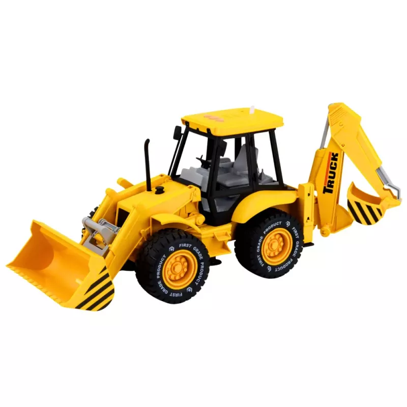 LEAN TOYS Bouwmachines Graafmachine Lader Bulldozer met Aandrijving, Lichtjes, Geluiden - Geel