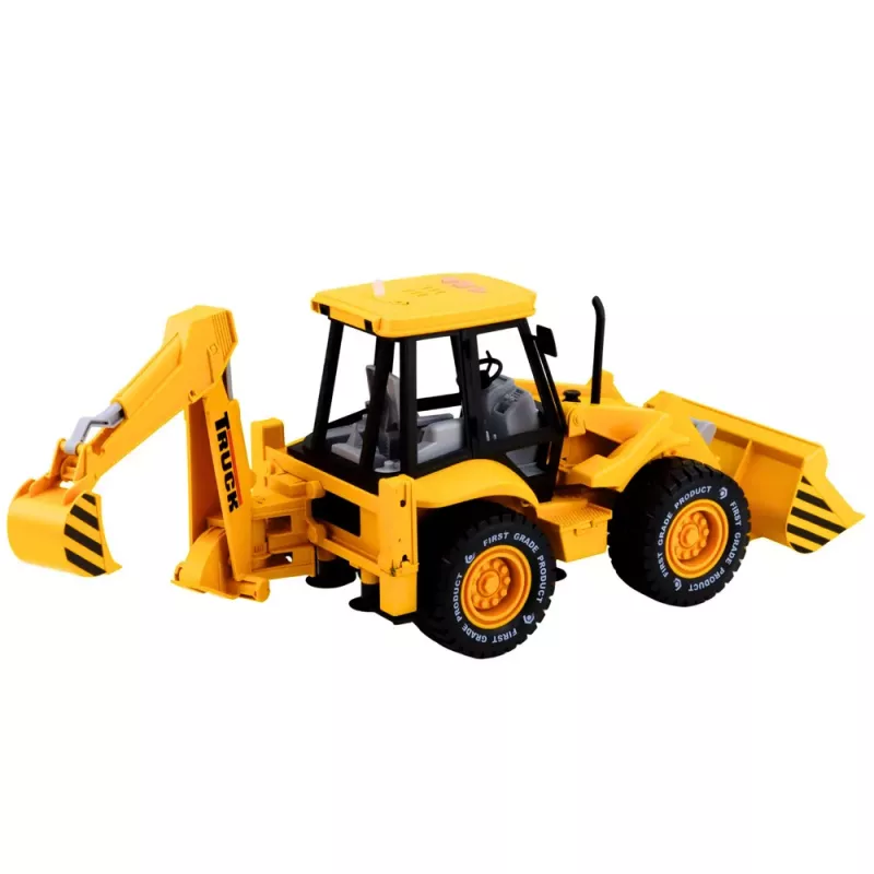LEAN TOYS Bouwmachines Graafmachine Lader Bulldozer met Aandrijving, Lichtjes, Geluiden - Geel