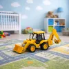 LEAN TOYS Bouwmachines Graafmachine Lader Bulldozer met Aandrijving, Lichtjes, Geluiden - Geel