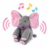 LEAN TOYS Knuffel Olifant Interactief Beweegt Oren Speelt Melodieën Kiekeboe Spel