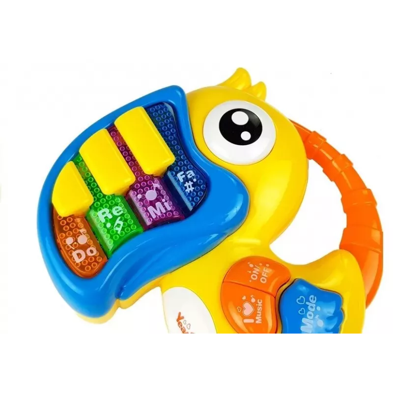 LEAN TOYS papegaai piano educatief vroeg leren geel