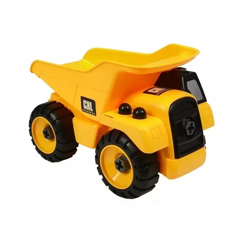 LEAN TOYS bouwplaatset graafmachine kiepwagen kraan