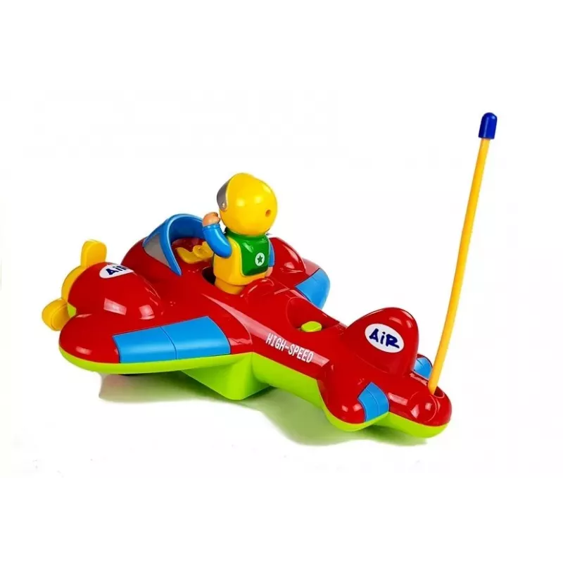 LEAN TOYS Baby R/C vliegtuig met stuurwielafstandsbediening rood
