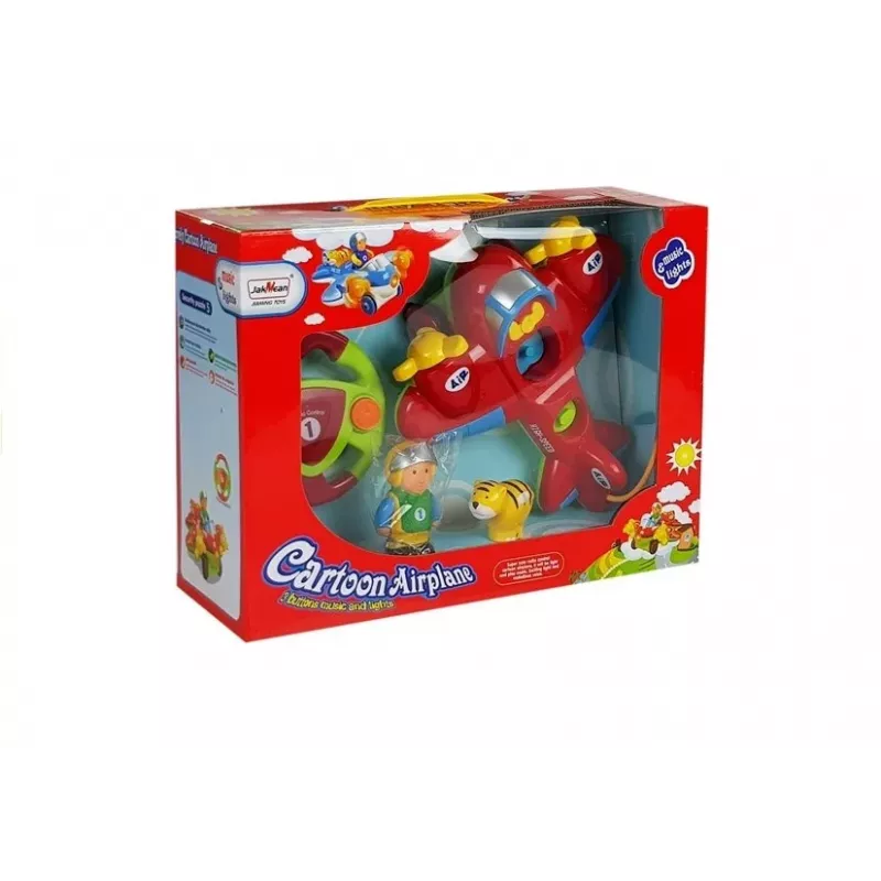LEAN TOYS Baby R/C vliegtuig met stuurwielafstandsbediening rood