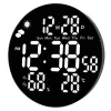LEAN digitale LED wandklok datum temperatuur luchtvochtigheid alarm afstandsbediening 25 cm
