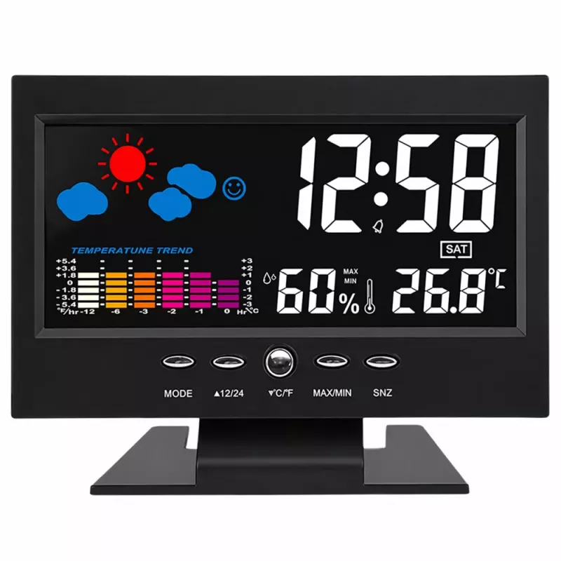 LEAN digitale klok met binnen-thermometer en hygrometer LED weerstation