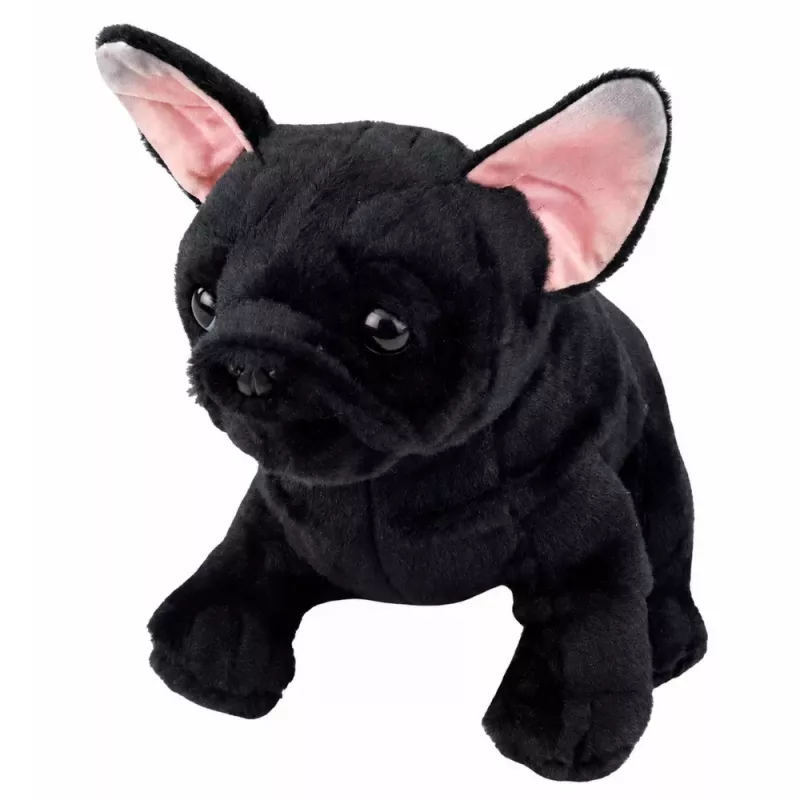LEAN TOYS pluche Franse buldog zwart 22 cm