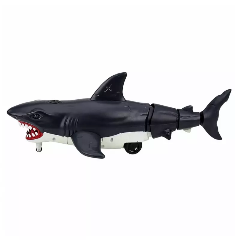 LEAN TOYS RC Shark afstandsbediening haai, beweegt staart, lichten, rookeffect, zwart