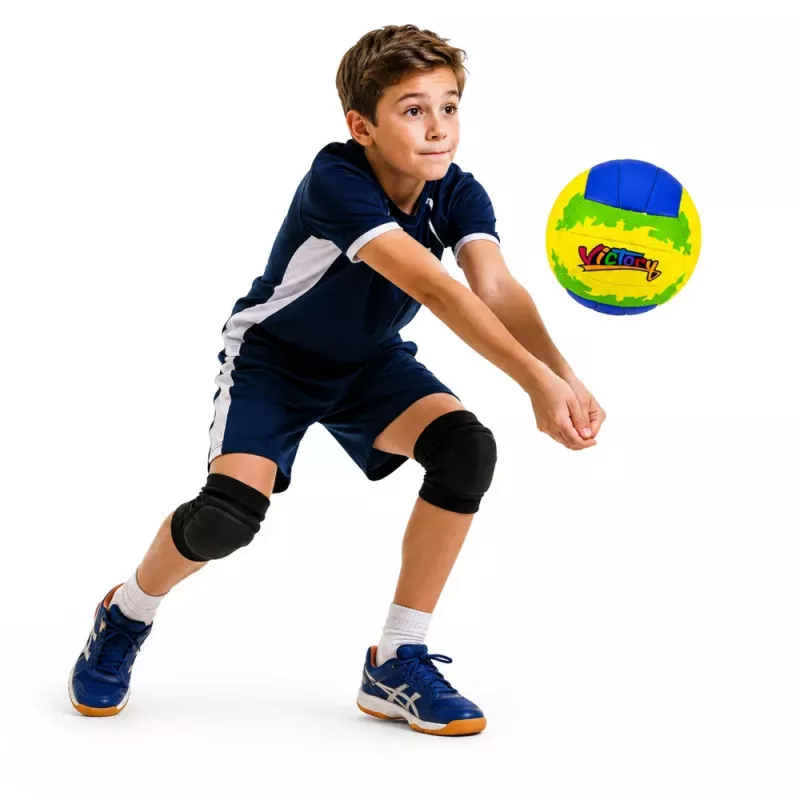 LEAN TOYS volleybal-trainingsbal, geel en blauw, 22 cm, maat 5