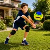 LEAN TOYS volleybal-trainingsbal, geel en blauw, 22 cm, maat 5