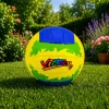LEAN TOYS volleybal-trainingsbal, geel en blauw, 22 cm, maat 5