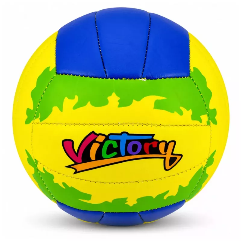 LEAN TOYS volleybal-trainingsbal, geel en blauw, 22 cm, maat 5