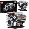 LEAN TOYS Bouwstenen V8-motor mechanisch model met bewegende zuigers, 552 onderdelen