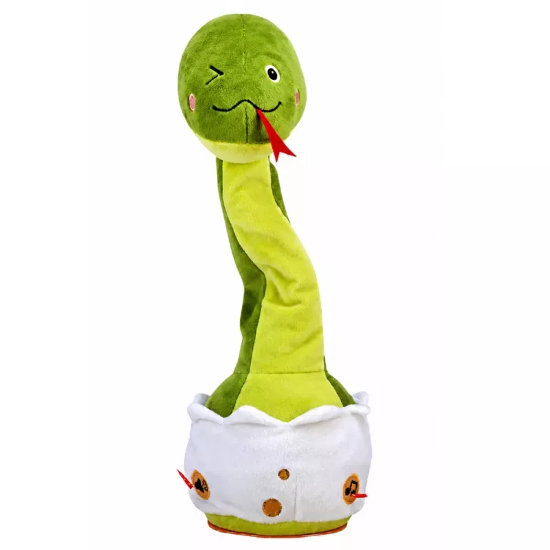 LEAN TOYS Pluchen dansslang interactieve muziek en geluiden mascotte groen