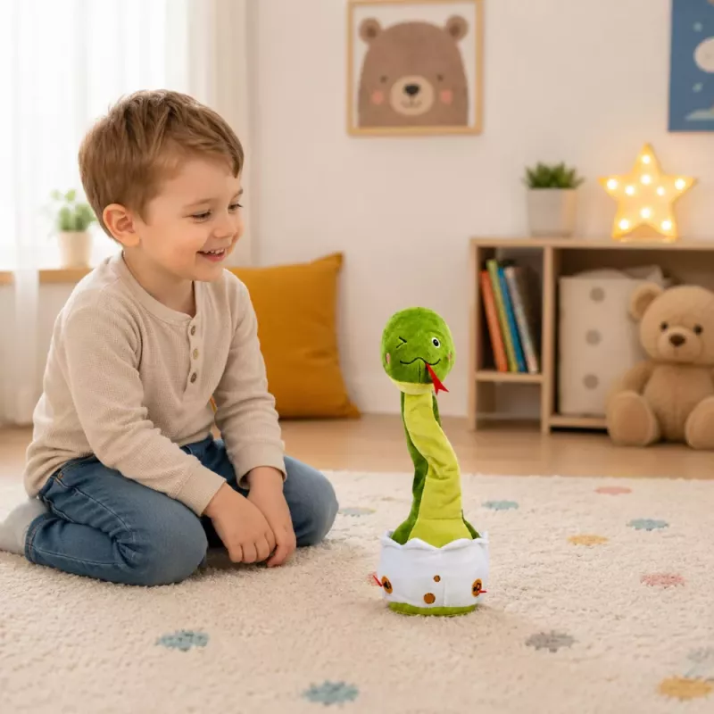 LEAN TOYS Pluchen dansslang interactieve muziek en geluiden mascotte groen