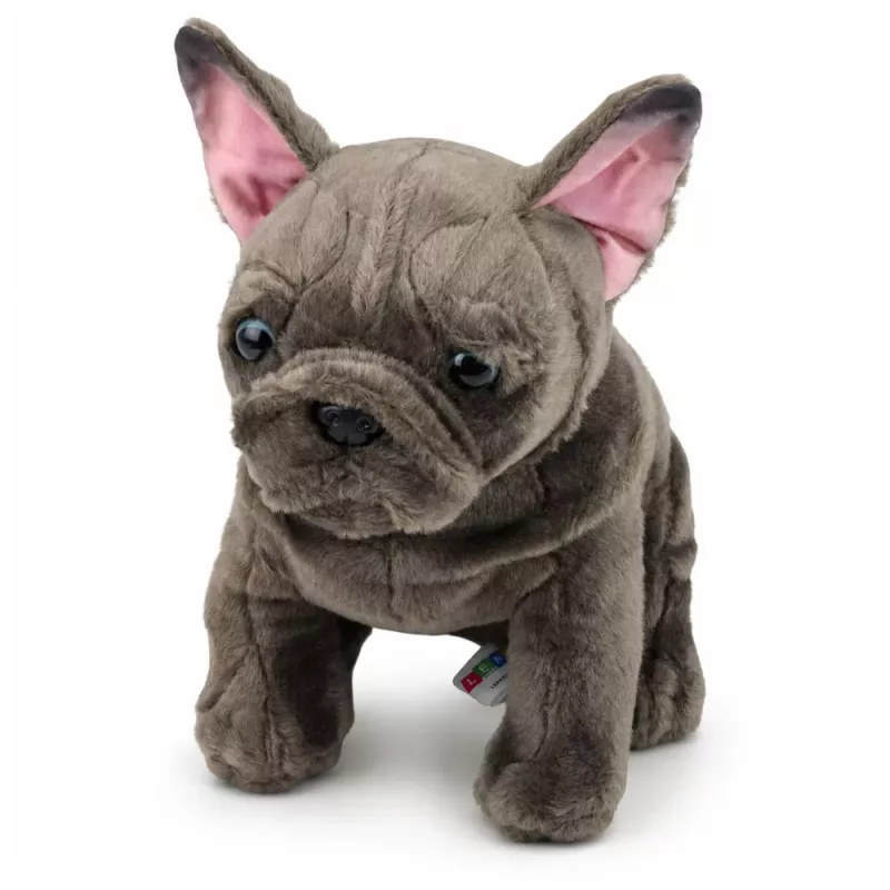 LEAN TOYS Pluchen dier Franse buldog bruin 22 cm