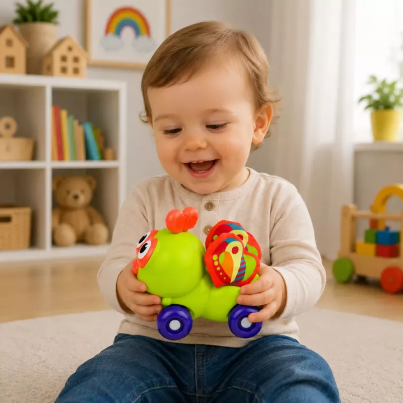 LEAN TOYS Interactief bijen sensorisch auto speelgoed voor peuters groen