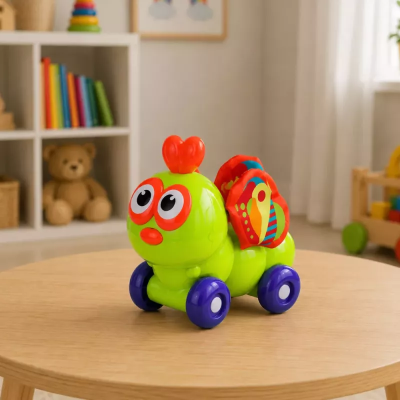 LEAN TOYS Interactief bijen sensorisch auto speelgoed voor peuters groen