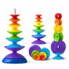 LEAN TOYS Twisted sensorische toren educatieve puzzel voor peuters kleurrijk
