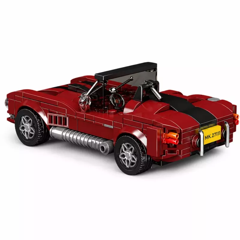 LEAN TOYS bouwstenen klassieke auto S.Cobra rood vitrine 391 stk.