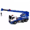 LEAN TOYS Bouwkraan vrachtwagen met verstelbare lichten en geluid - blauw