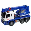 LEAN TOYS Bouwkraan vrachtwagen met verstelbare lichten en geluid - blauw