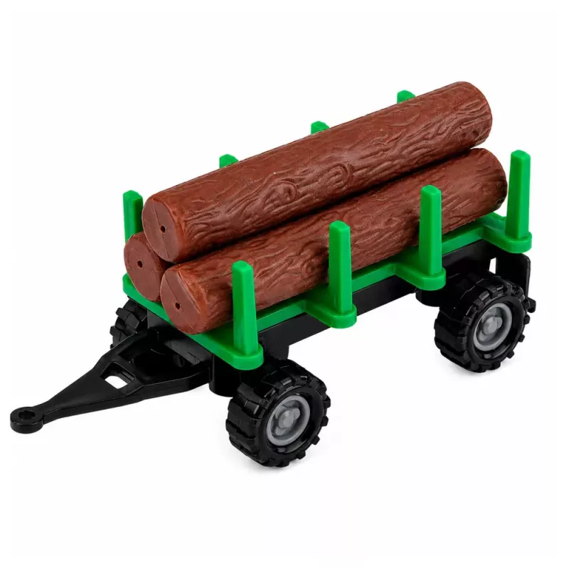 LEAN TOYS Set landbouwvoertuigen tractor veldhakselaar houttransporter 1:68 4 stuks