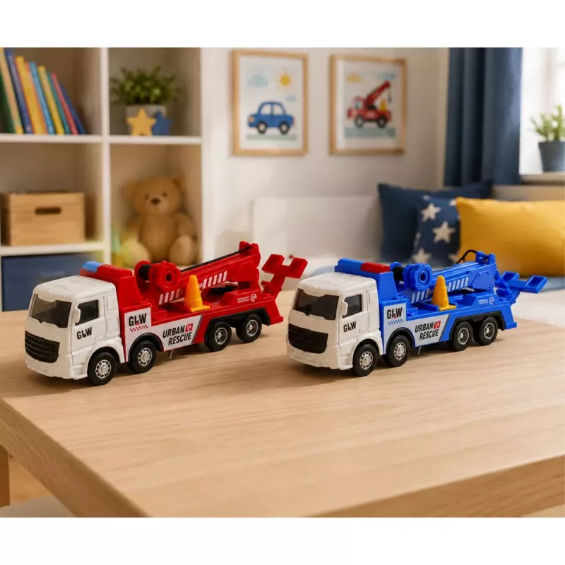 LEAN TOYS Kraanwagen metalen cabine verstelbare haak 1:55