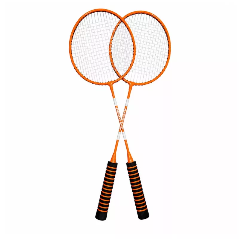 LEAN TOYS Badmintonset, 3 Rackets, Shuttles, Oranje Tas