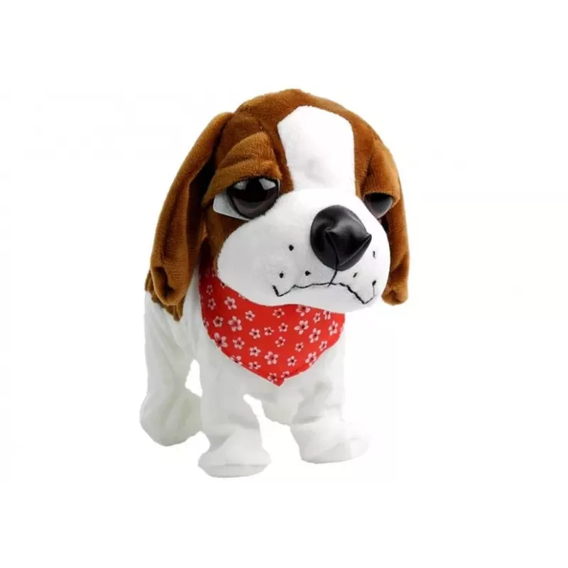 LEAN TOYS interactieve hond aan de lijn, blaft, kwispelt met de staart, sensoren