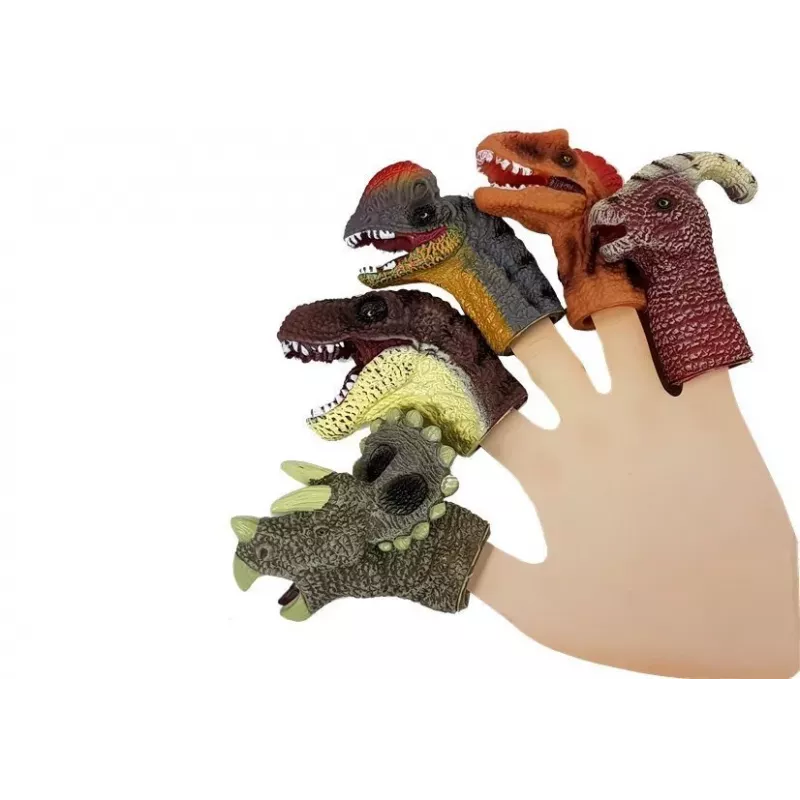 LEAN TOYS vingerpoppen dinosauriërs 5-delig
