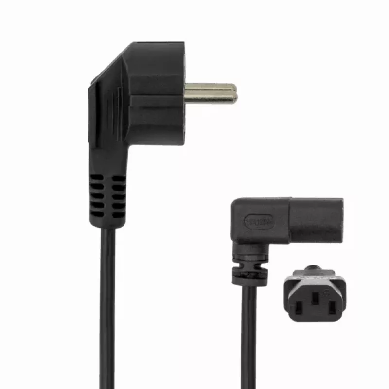 SBOX PC-voedingskabel Schuko naar IEC C13 2m Zwart