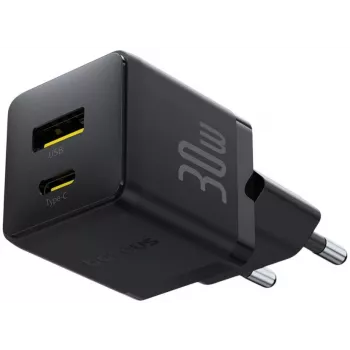 Baseus Palm 30W USB-C USB-A Oplader Zwart