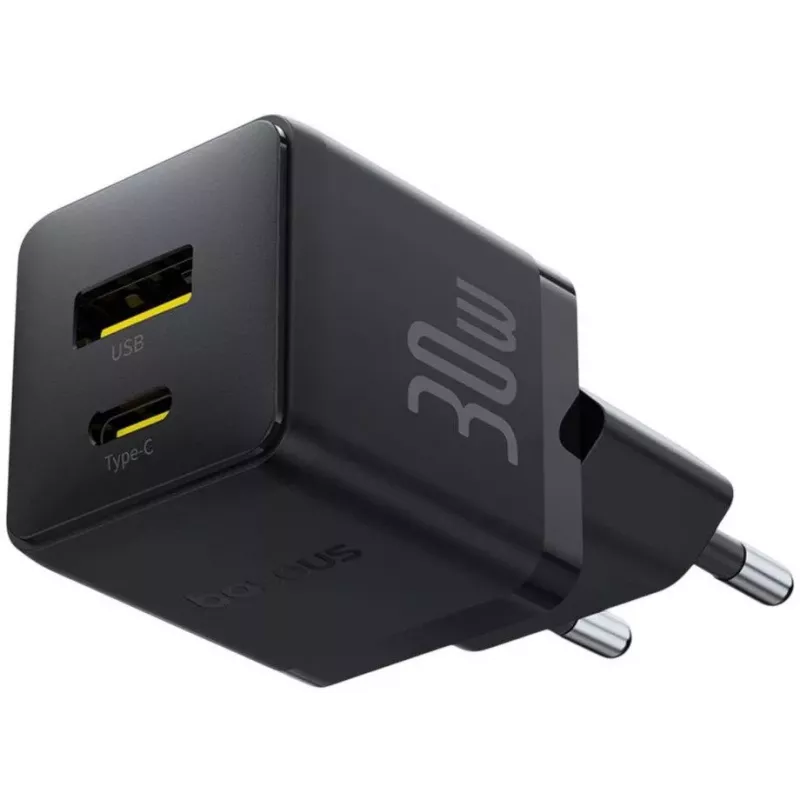 Baseus Palm 30W USB-C USB-A Oplader Zwart